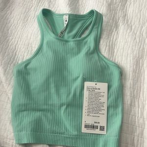 lululemon wild mint ebb to street cropped racerback tank top